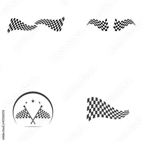 Race flag icon, simple design illustration vector template