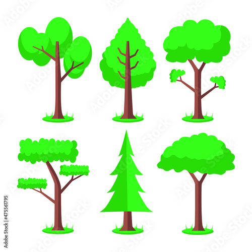 a collection of various kinds of green leafed trees