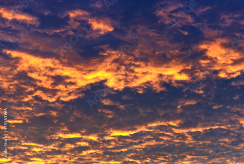 Clouds illuminated by the rays of the sun