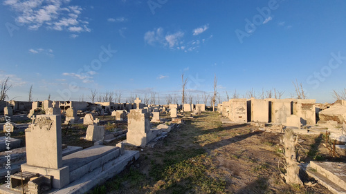 Carhue cemetery in Argentina near Epecuen in remembrance of Epecuen flood photo