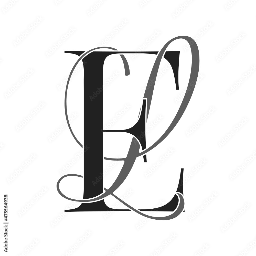 el, le, monogram logo. Calligraphic signature icon. Wedding Logo Monogram. modern monogram symbol. Couples logo for wedding - obrazy, fototapety, plakaty 