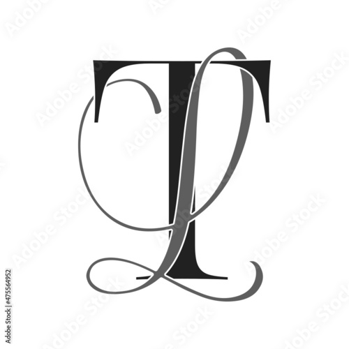 tl, lt, monogram logo. Calligraphic signature icon. Wedding Logo Monogram. modern monogram symbol. Couples logo for wedding photo