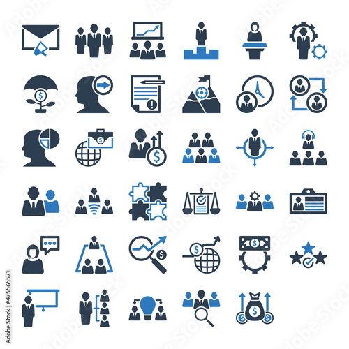 Business and Management Icon Set 