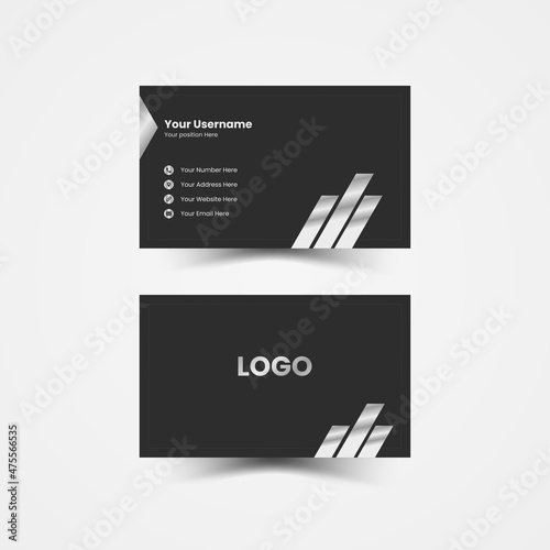 Simple black and white business card design template