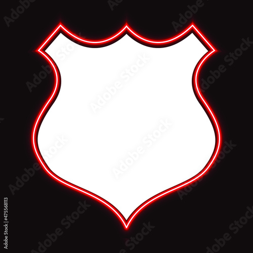 USA Highway Sign icon Design with Neon Light effect. eps 10