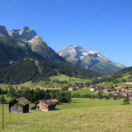 Village Gsteig Bei Gstaad in summer. photo