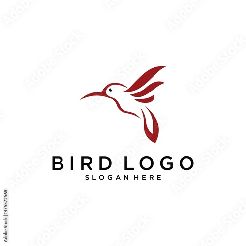 Hummingbird vector logo design. Bird vector logo design.