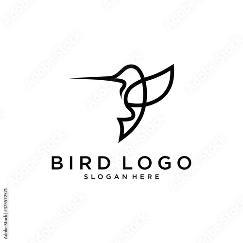 Hummingbird vector logo design. Bird vector logo design.