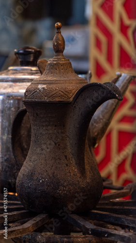 Old brass tea pot at Mahane Yehuda market in Jerusalem, Israel
 photo