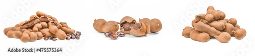 Set of Tamarind isolated on a white background