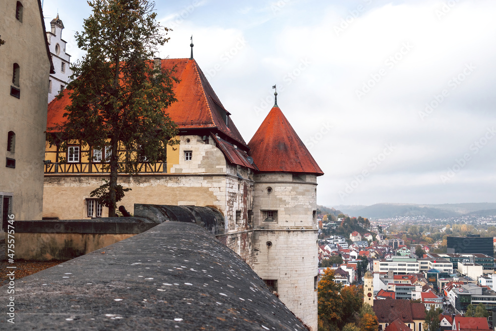 Hellenstein Castle located 70 meters above the city of Heidenheim, Germany