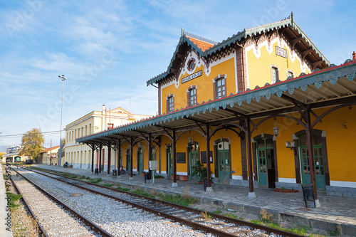 train station. beautiful old train station, architecture. Volos Greece photo