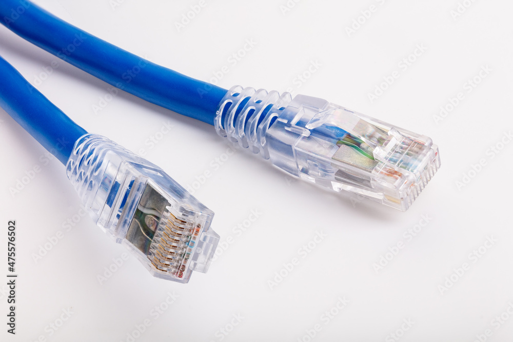 The patchcord cable isolated on white background The patchcord cable isolated on white background