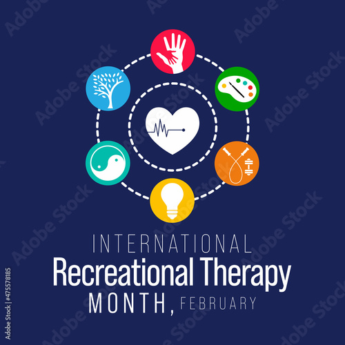 Therapeutic Recreation (TR) month is observed every year in February, Vector illustration