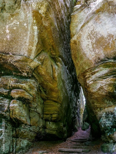 Impressive rock formation in Berdorf forest