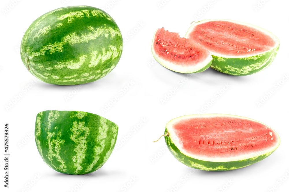 Group of Fresh watermelon isolated over a white background Group of Fresh watermelon isolated over a white background
