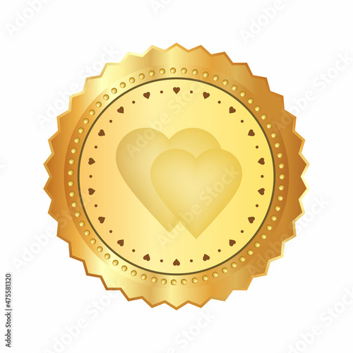 Blank golden label template isolated on white background. Decorative border icon for frame. Golden stamp. Best Choice, Price. Vector illustration.