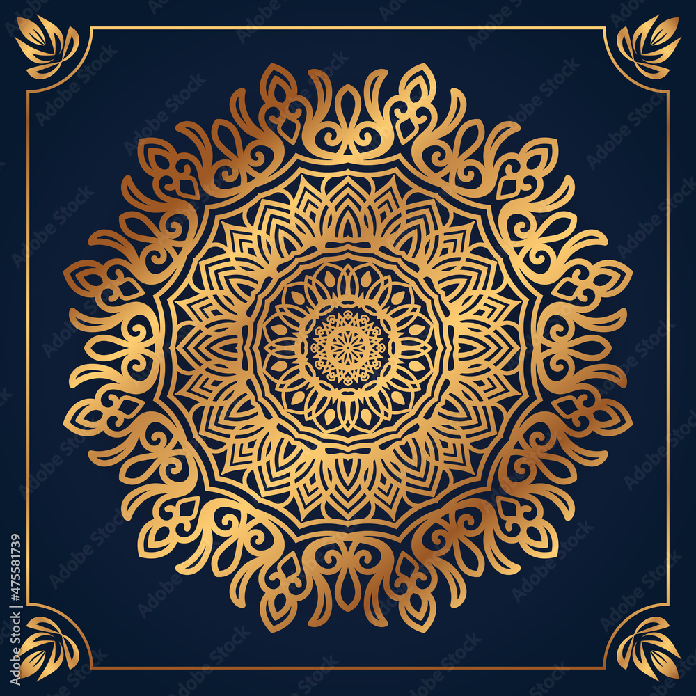 Luxury gold ornamental mandala design background vector