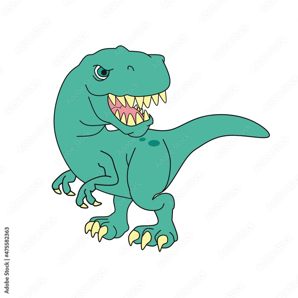 Fototapeta premium colorful Tyrannosaurus Rex illustration vector suitable for any graphic design related project.