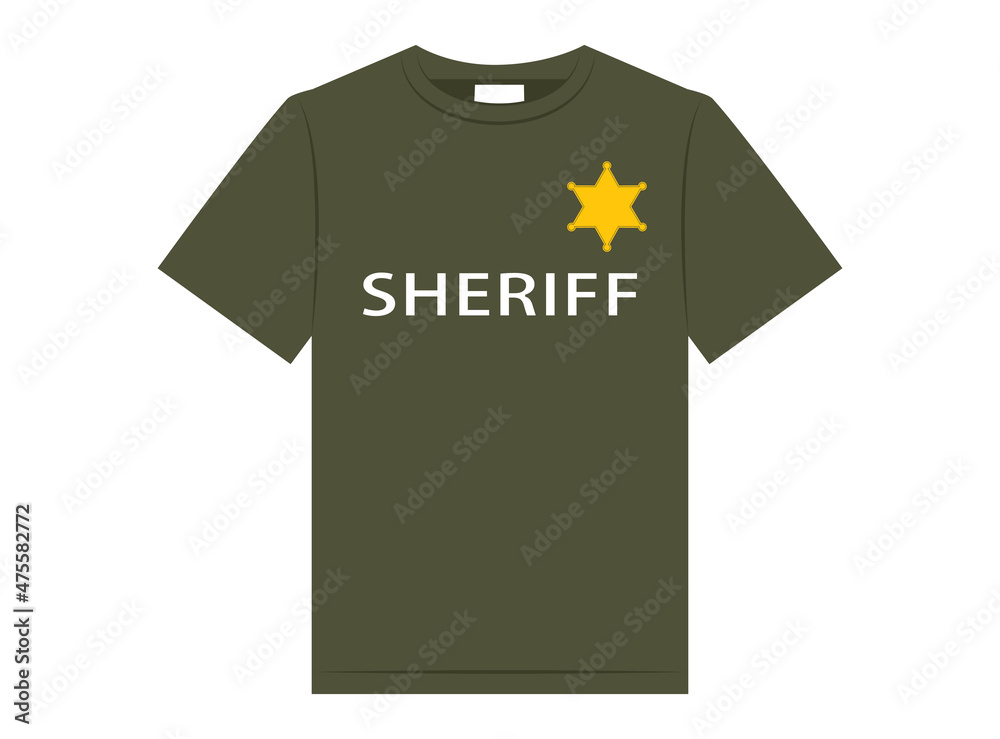 Sheriff t-shirt design, vector illustration
