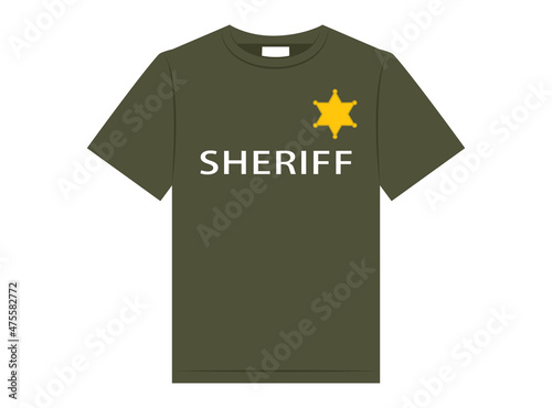 Sheriff t-shirt design, vector illustration