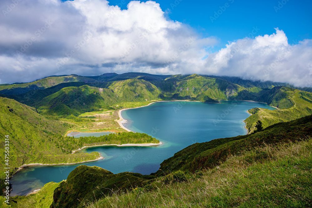 Lagoa do Fogo, Lake of Fire, Vila Franca do Campo, São Miguel Island, Azores, Açores, Portugal, Europe.
