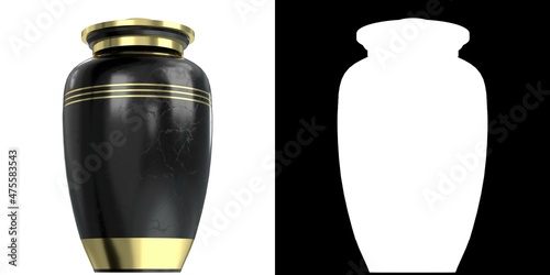 Cuadro en lienzo 3D rendering illustration of a cinerary urn