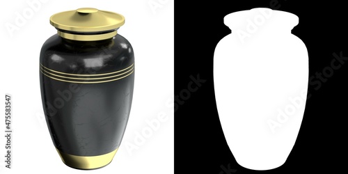 3D rendering illustration of a cinerary urn photo