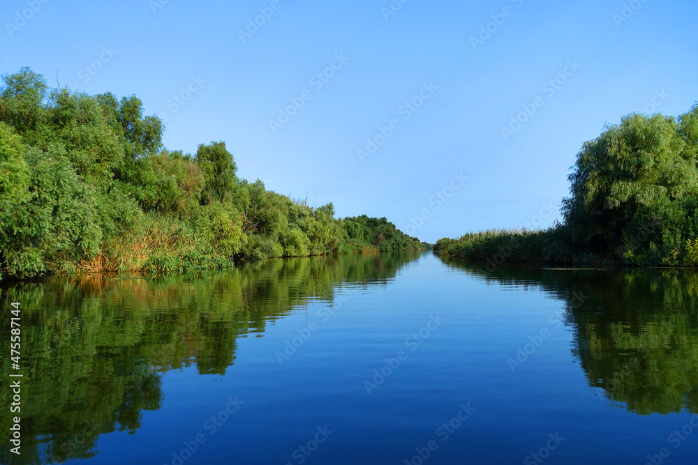 Water channel in Danube Delta, Sulina, Romania 
