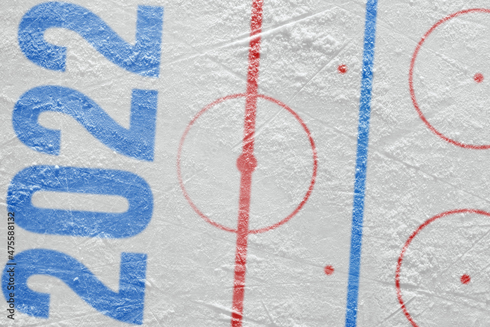 Part of the hockey arena with markings Stock Photo Adobe Stock
