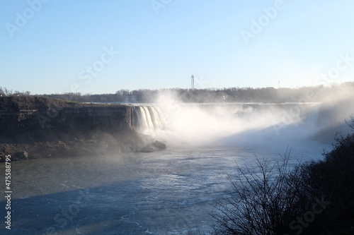American Falls, Bridal Veil Falls, Niagara Falls day time, cloudless sky