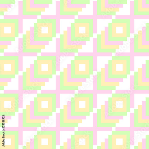 Geometric pattern of pastel squares color. Pale spring light color palette motif for surface design, fabric, cover, wrapping paper, children's projects.