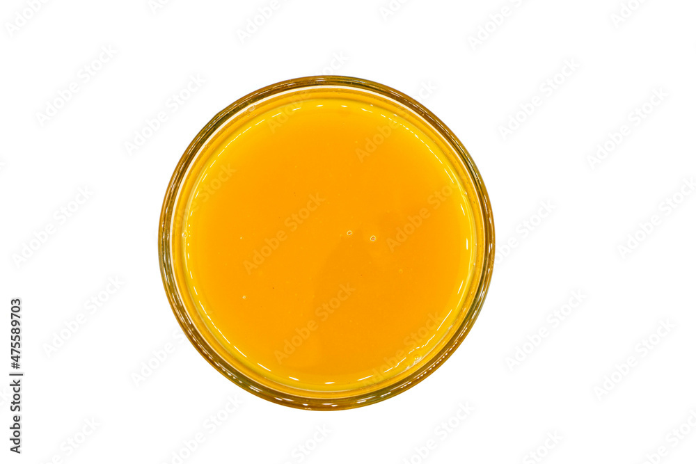 Multivitamin Juice Isolated on White Background Top View