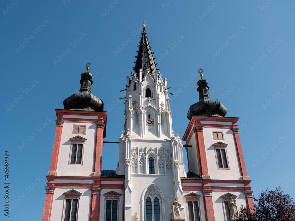 Mariazell Basilica Gothic an Baroque Sanctuary Church Maria Geburt in Styria, Austria Exterior Facade