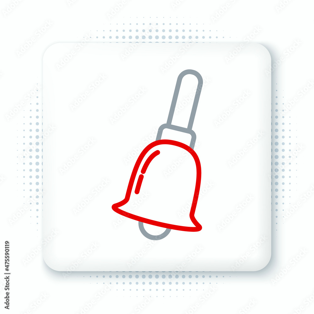 Line Ringing bell icon isolated on white background. Alarm symbol, service bell, handbell sign, notification symbol. Colorful outline concept. Vector Line Ringing bell icon isolated on white background. Alarm symbol, service bell, handbell sign, notification symbol. Colorful outline concept. Vector