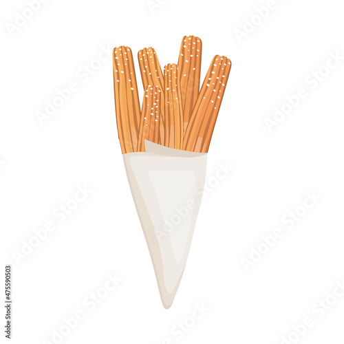 churros in bag paper in cone shape