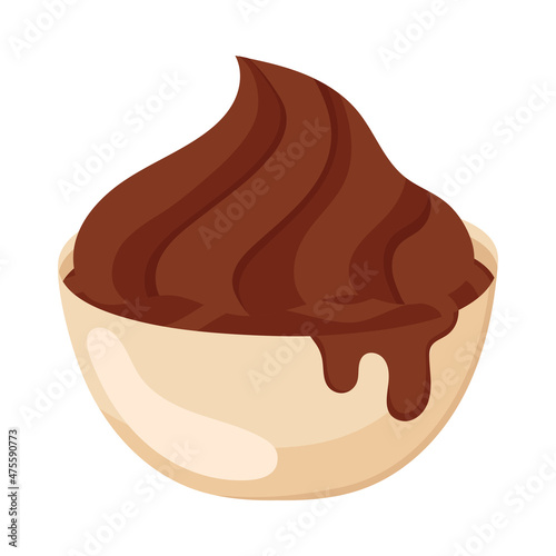 chocolate topping in bowl