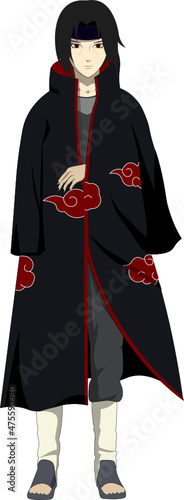 Itachi Uchiha anime character; illustration of an anime character; anime character in full growth;
