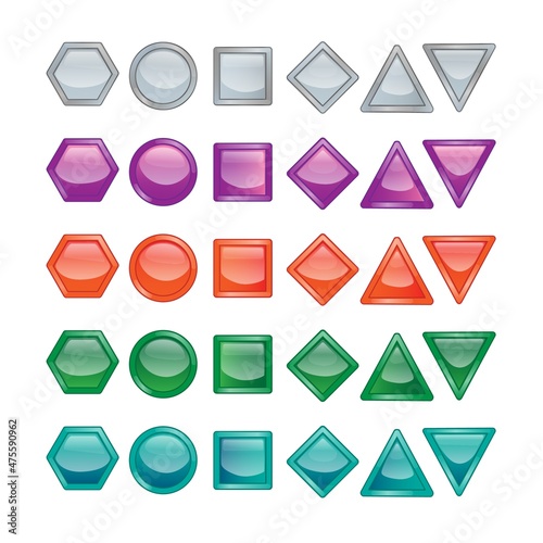 Set of  buttons for game ui vector illustration