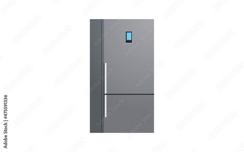 Fridge and refrigerator flat vector illustration.
Fridge and refrigerator flat vector illustration.