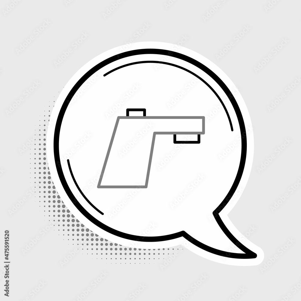 Line Water tap icon isolated on grey background. Colorful outline concept. Vector Line Water tap icon isolated on grey background. Colorful outline concept. Vector