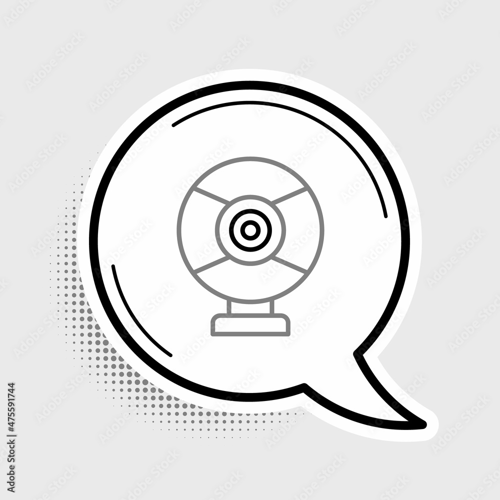 Line Security camera icon isolated on grey background. Colorful outline concept. Vector Line Security camera icon isolated on grey background. Colorful outline concept. Vector