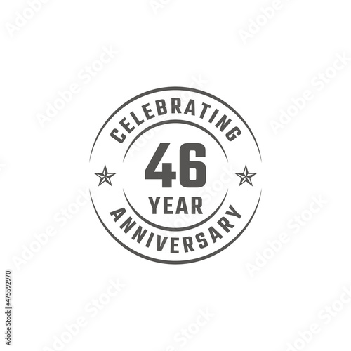 Wallpaper Mural 46 Year Anniversary Celebration Emblem Badge with Gray Color for Celebration Event, Wedding, Greeting card, and Invitation Isolated on White Background Torontodigital.ca