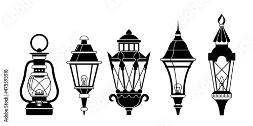 A set of vintage lanterns. 