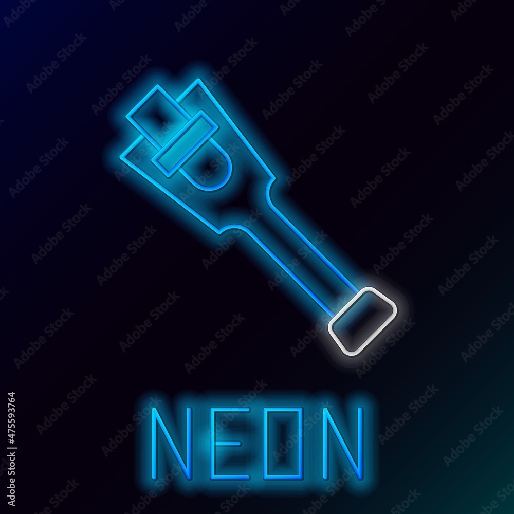 Glowing neon line Prosthesis leg icon isolated on black background. Futuristic concept of bionic leg, robotic mechanical leg. Colorful outline concept. Vector Glowing neon line Prosthesis leg icon isolated on black background. Futuristic concept of bionic leg, robotic mechanical leg. Colorful outline concept. Vector