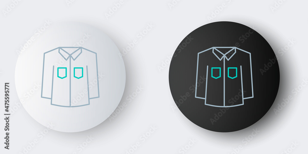 Line Shirt icon isolated on grey background. Colorful outline concept. Vector Line Shirt icon isolated on grey background. Colorful outline concept. Vector