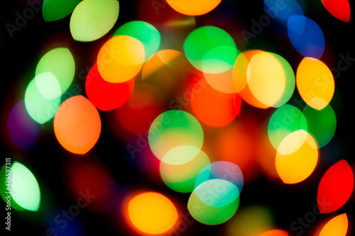 Defocused multi colored lights  christmas background abstract texture.Bokeh.