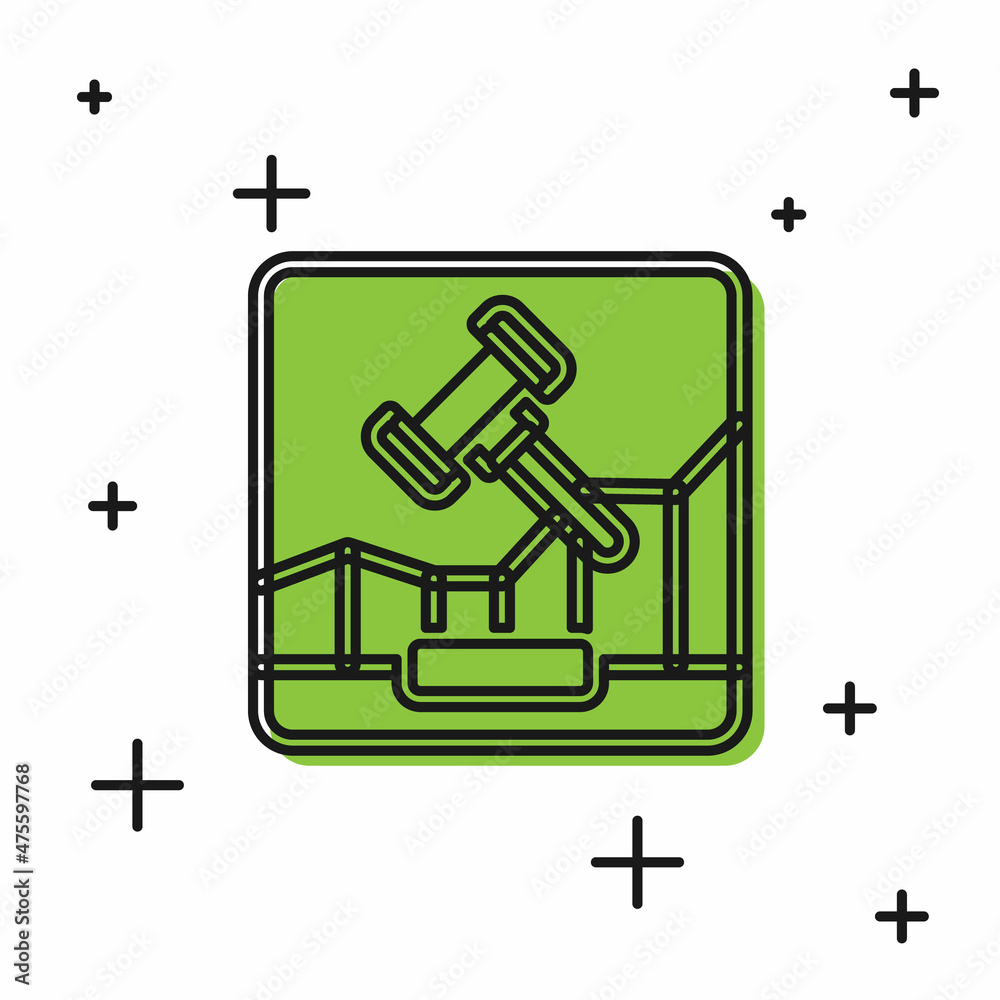 Black Online internet auction icon isolated on white background. International trade concept. Investment, stock market exchange and trading. Vector