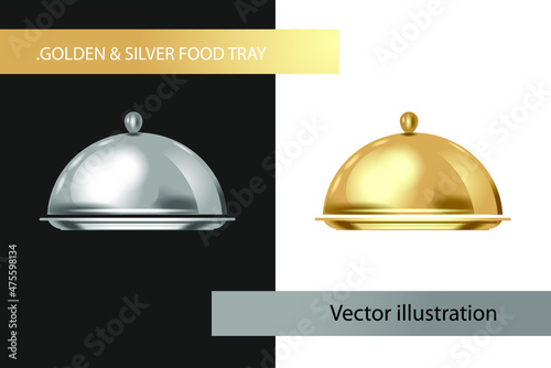 Cloche bell food tray vector photo