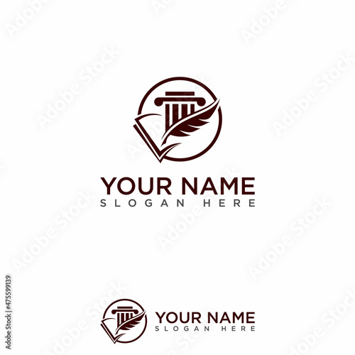 Law logo stylized creative design template